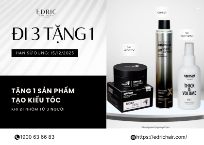 Tặng 01 Sản Phẩm Tạo Kiểu Khi Đi Nhóm 3 Người: Ưu Đãi Siêu Hấp Dẫn Tại Edric Studio HCM